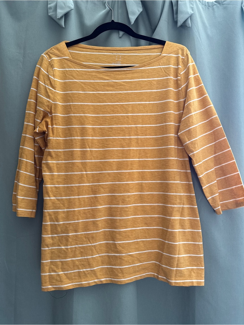 A New Day Mustard & White Striped Long Sleeve Tee